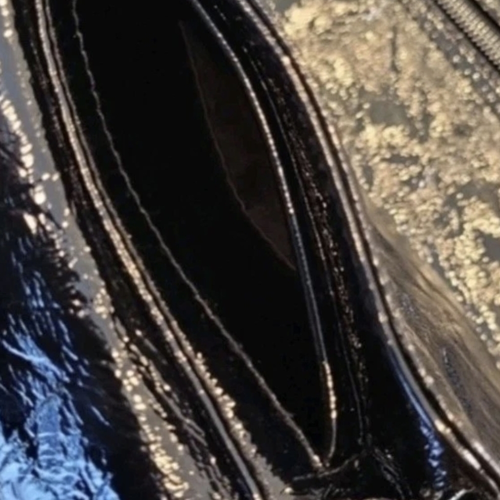 7 For All Mankind Genuine Patent Leather Full-Zip Fur Collar Jacket, S, $695 - Picture 13 of 15